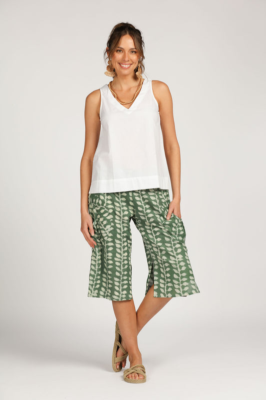 Pant Kimaya Short Sacred Vine Green Cotton