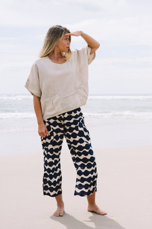 Pant Jaya ™ - Mala Navy and Ecru