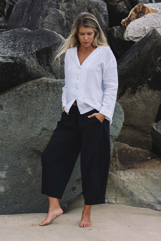 Pant Devi - Jet Black - Cotton Slub