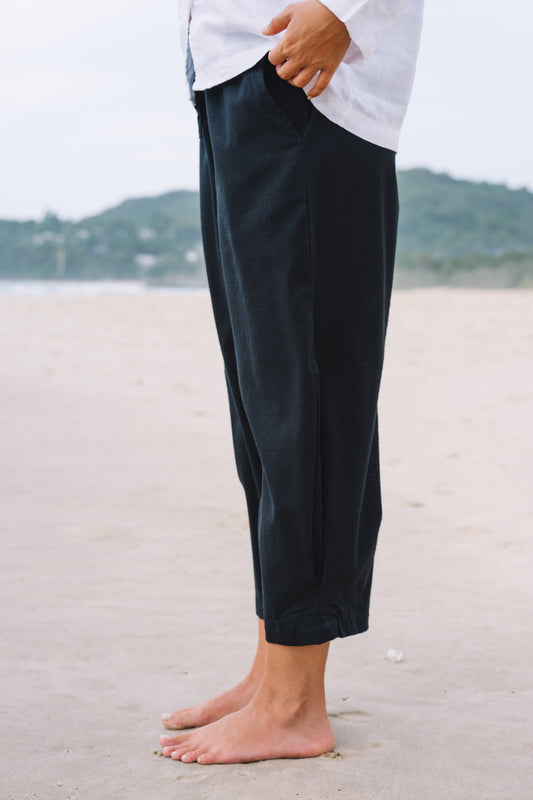 Pant Devi - Jet Black - Cotton Slub