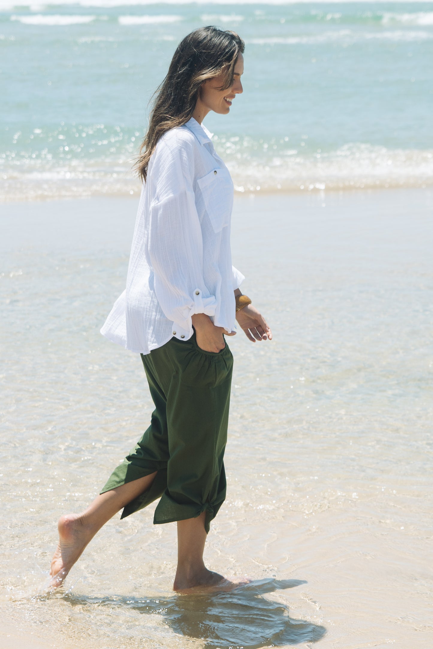 Pant Jaya ™ Olive Green Cotton