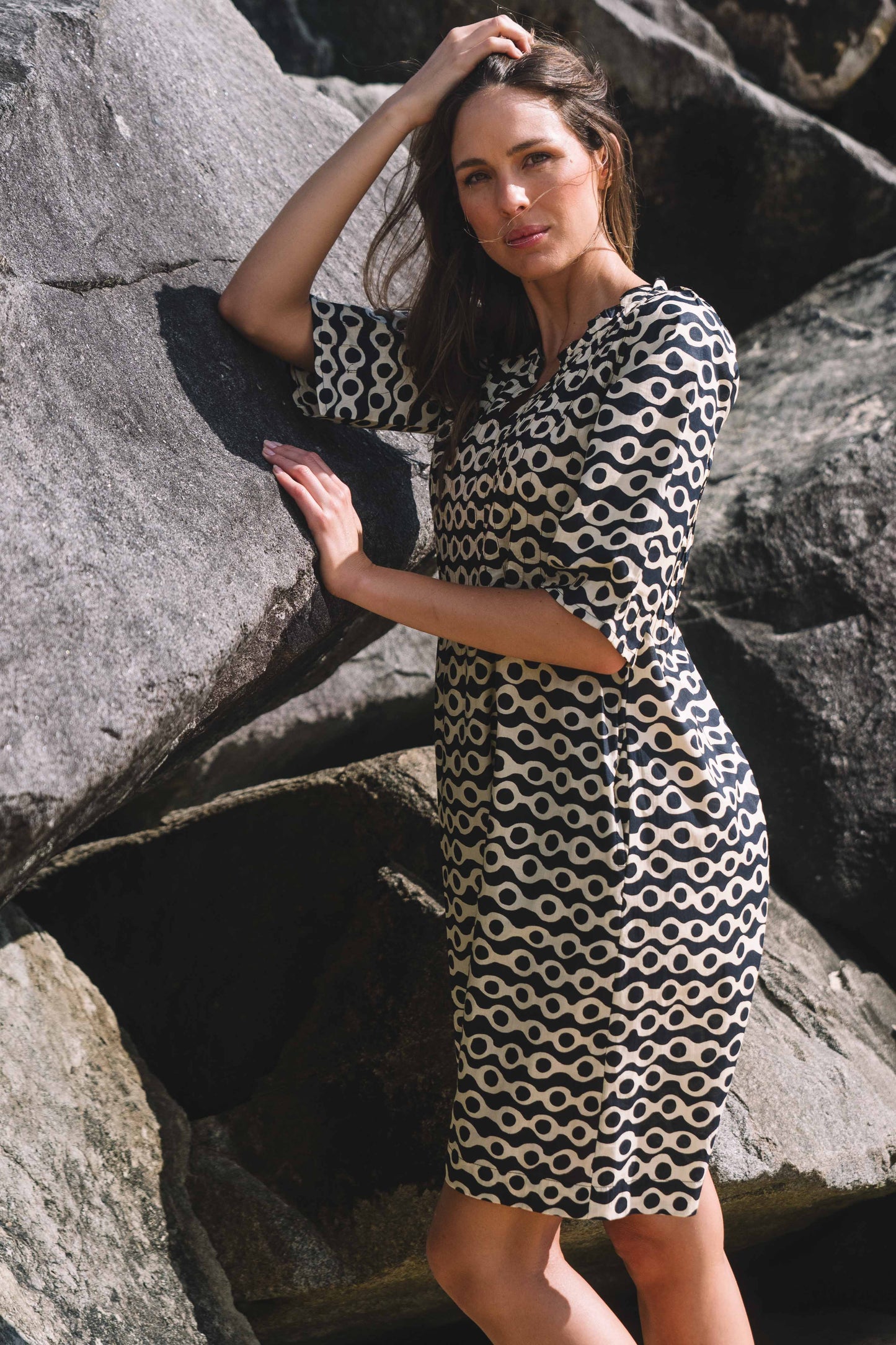 Dress Fleur - Anouk Sky Captain and Ecru