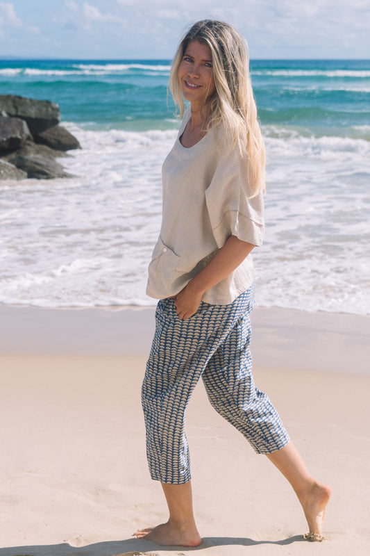 Pant Yoga - Half Moon Aged Indigo Cotton