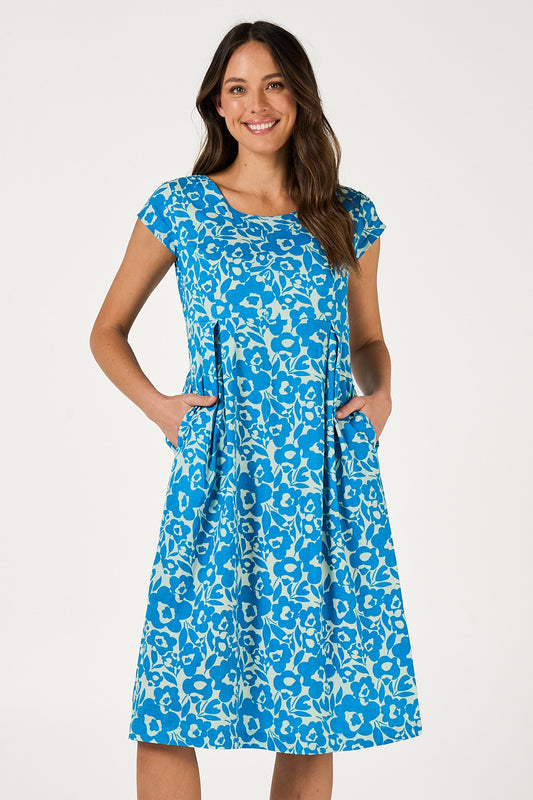 Dress Sitari - Dreamstate Pagoda Blue Cotton