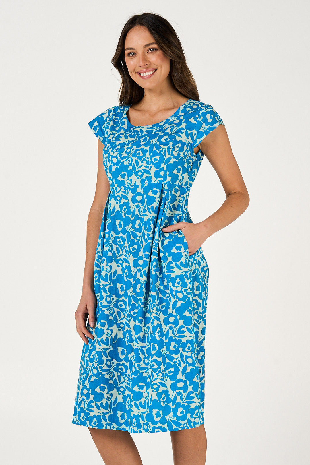 Dress Sitari - Dreamstate Pagoda Blue Cotton