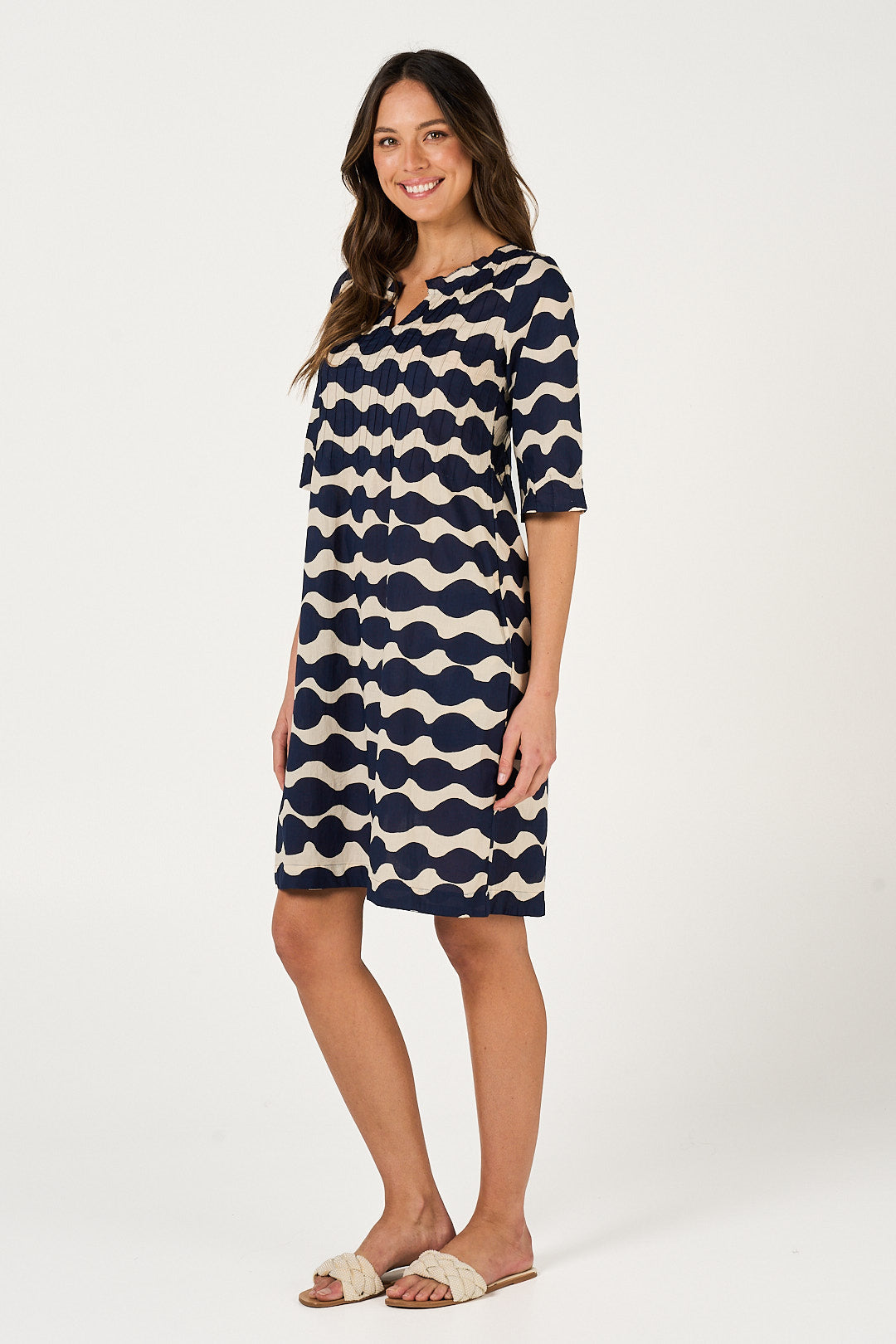 Dress Fleur - Mala Navy and Ecru