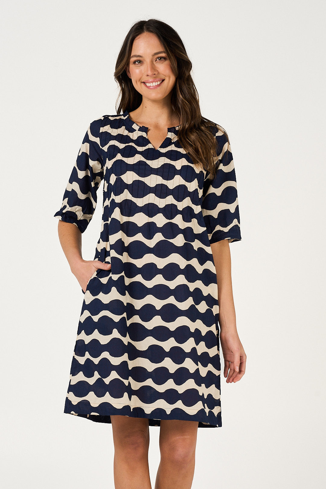 Dress Fleur - Mala Navy and Ecru