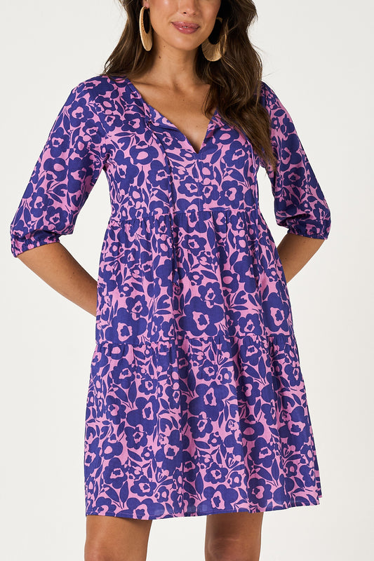 Dress Keshini - Dreamstate Pink and Blue Cotton