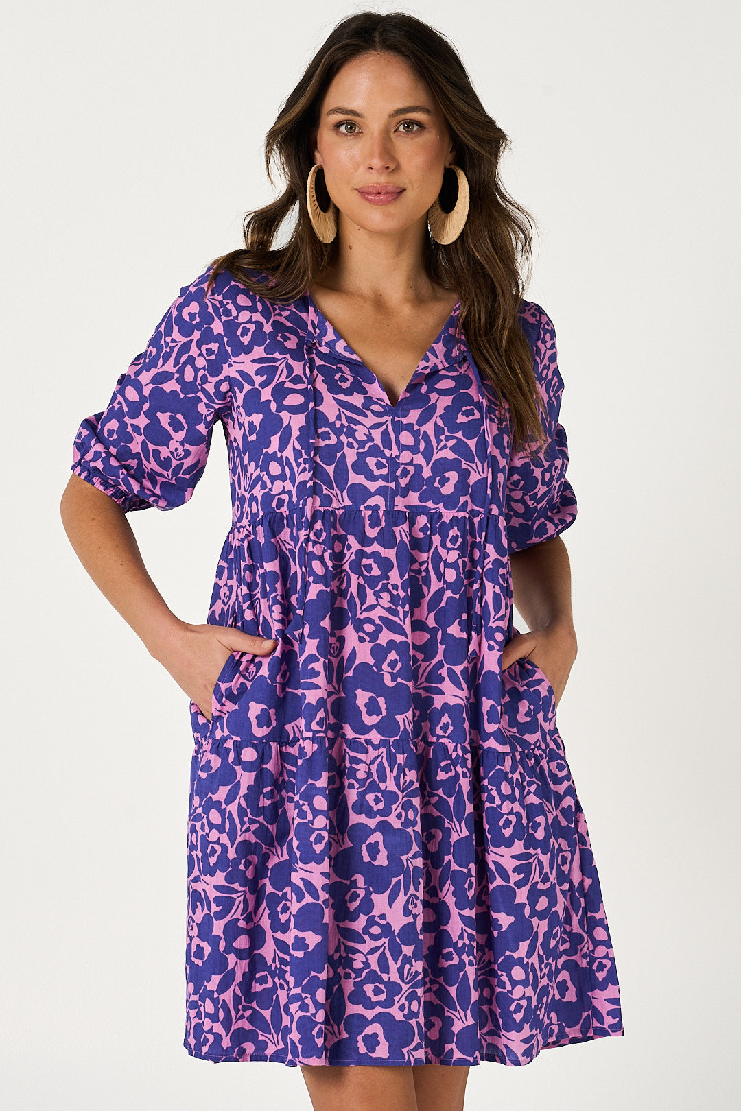 Dress Keshini - Dreamstate Pink and Blue Cotton