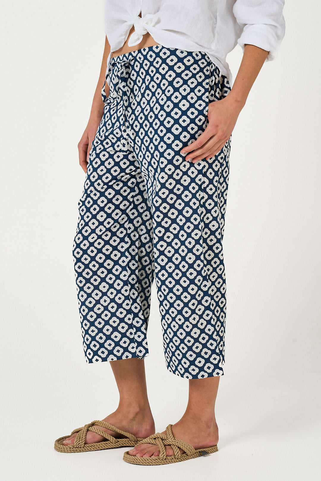 Pant Lounge- Palladio Blue Cotton