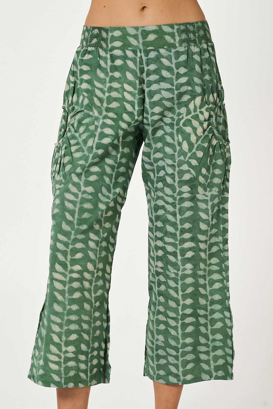 Pant Jaya - Sacred Vine Green Handblock Cotton