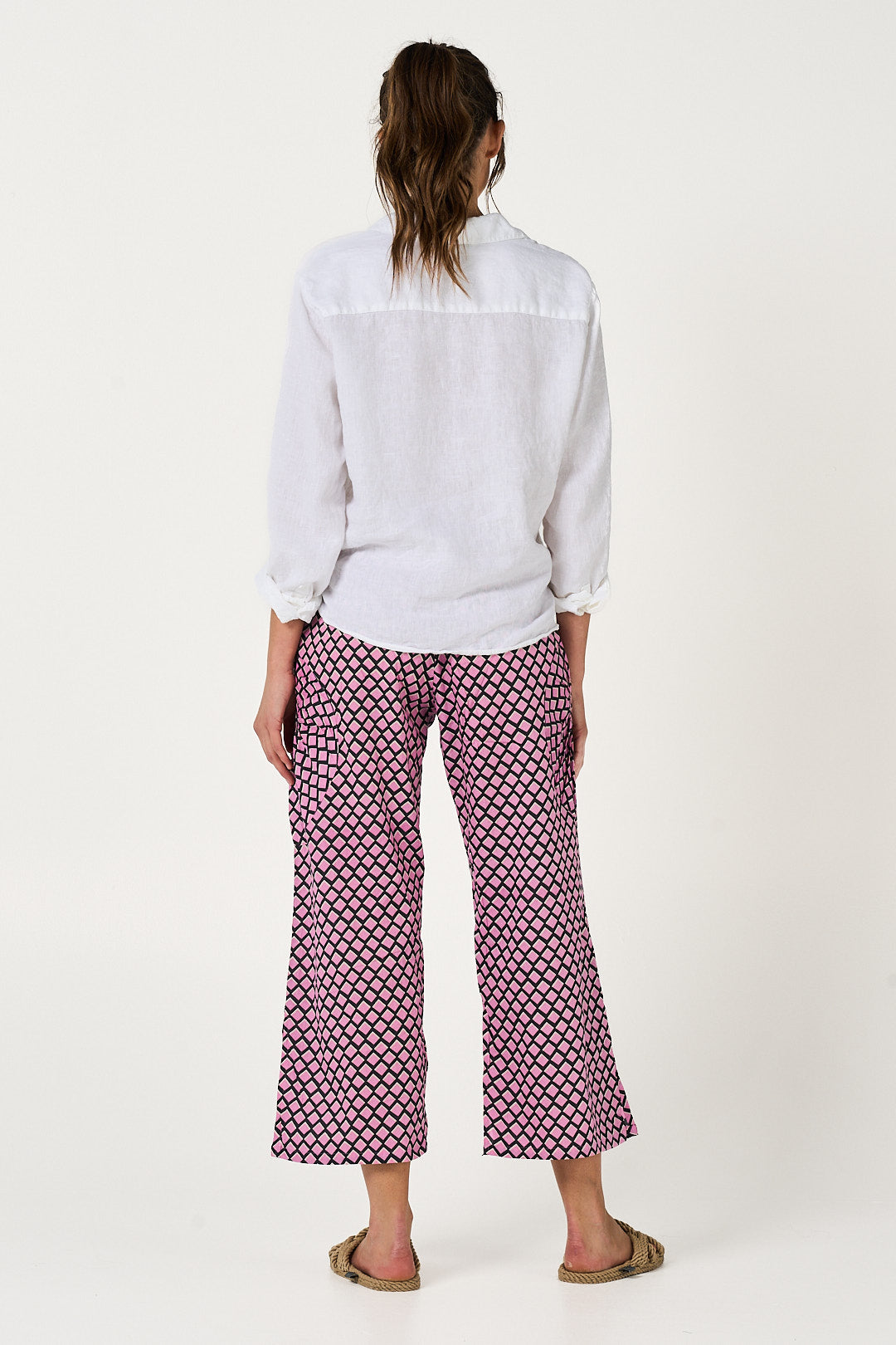 Pant Jaya - Prism Pink and Navy Cotton