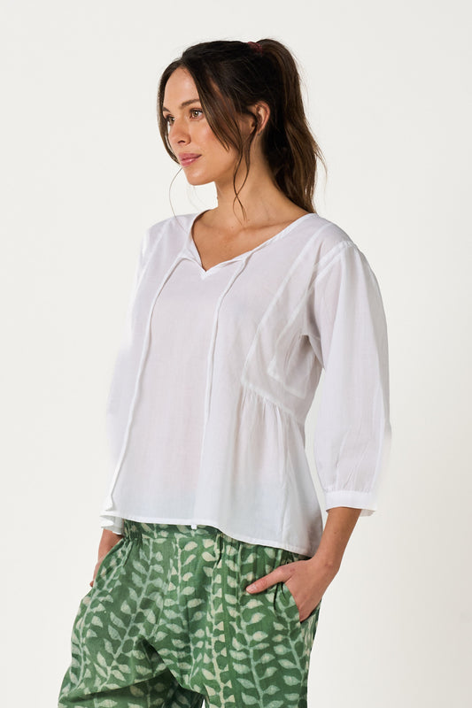 Top Arpana - White Cotton