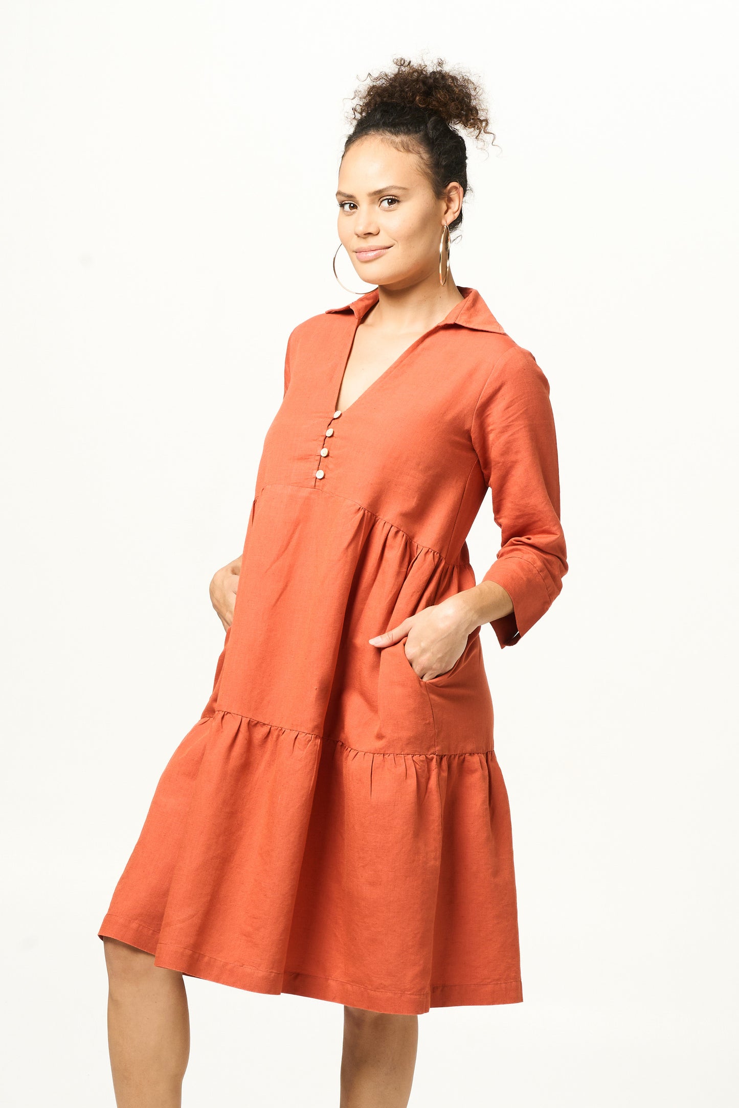 Dress Aspara - Pink Clay Linen Cotton