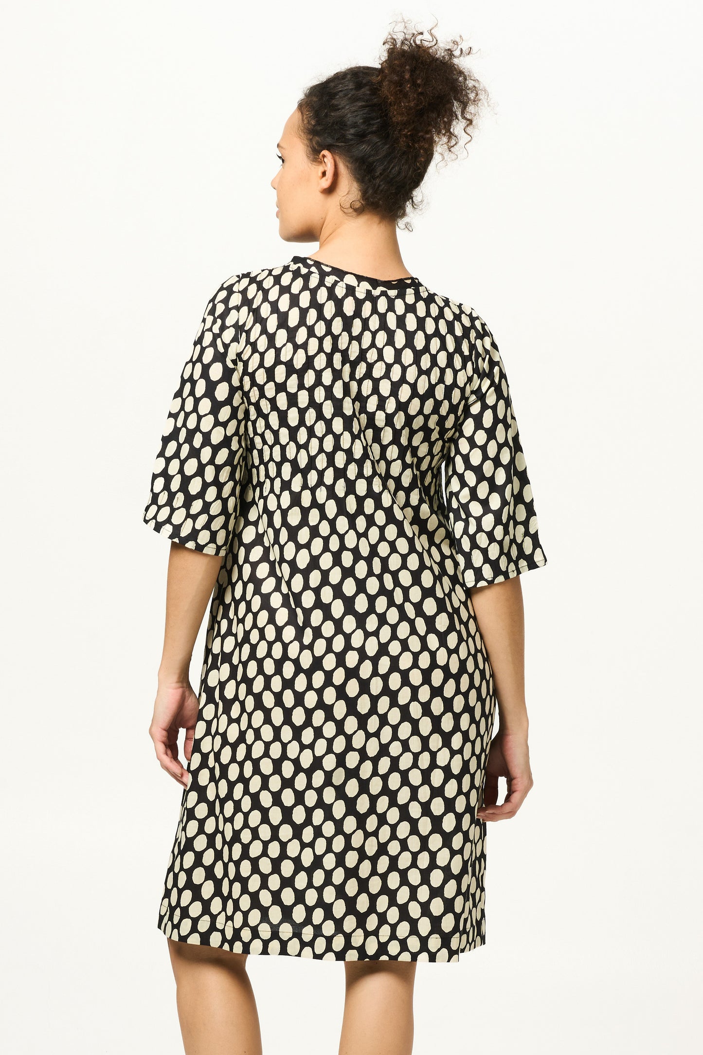 Dress Fleur -  Black Spot Cotton Handblock