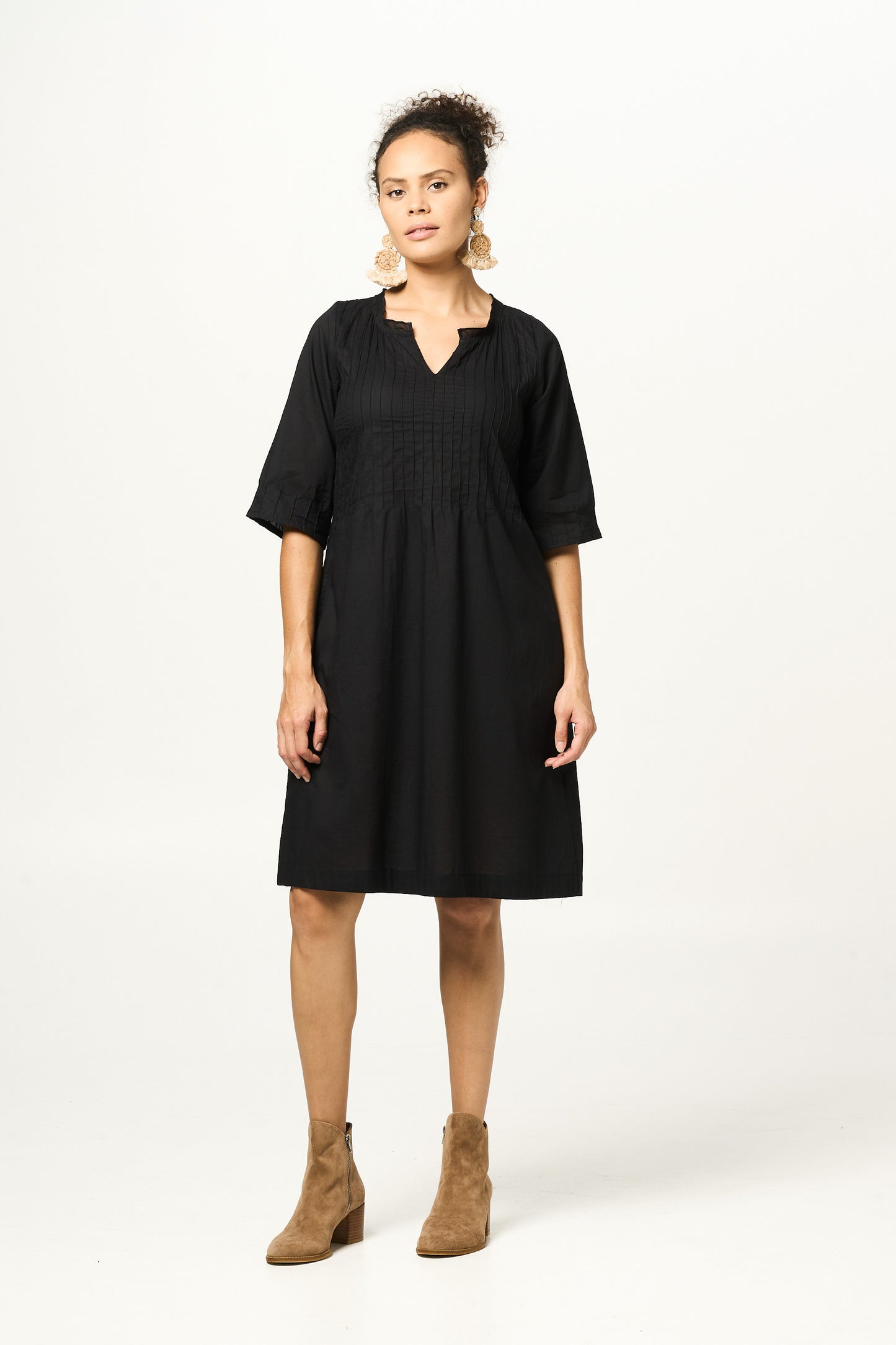 Dress Fleur -  Black Cotton