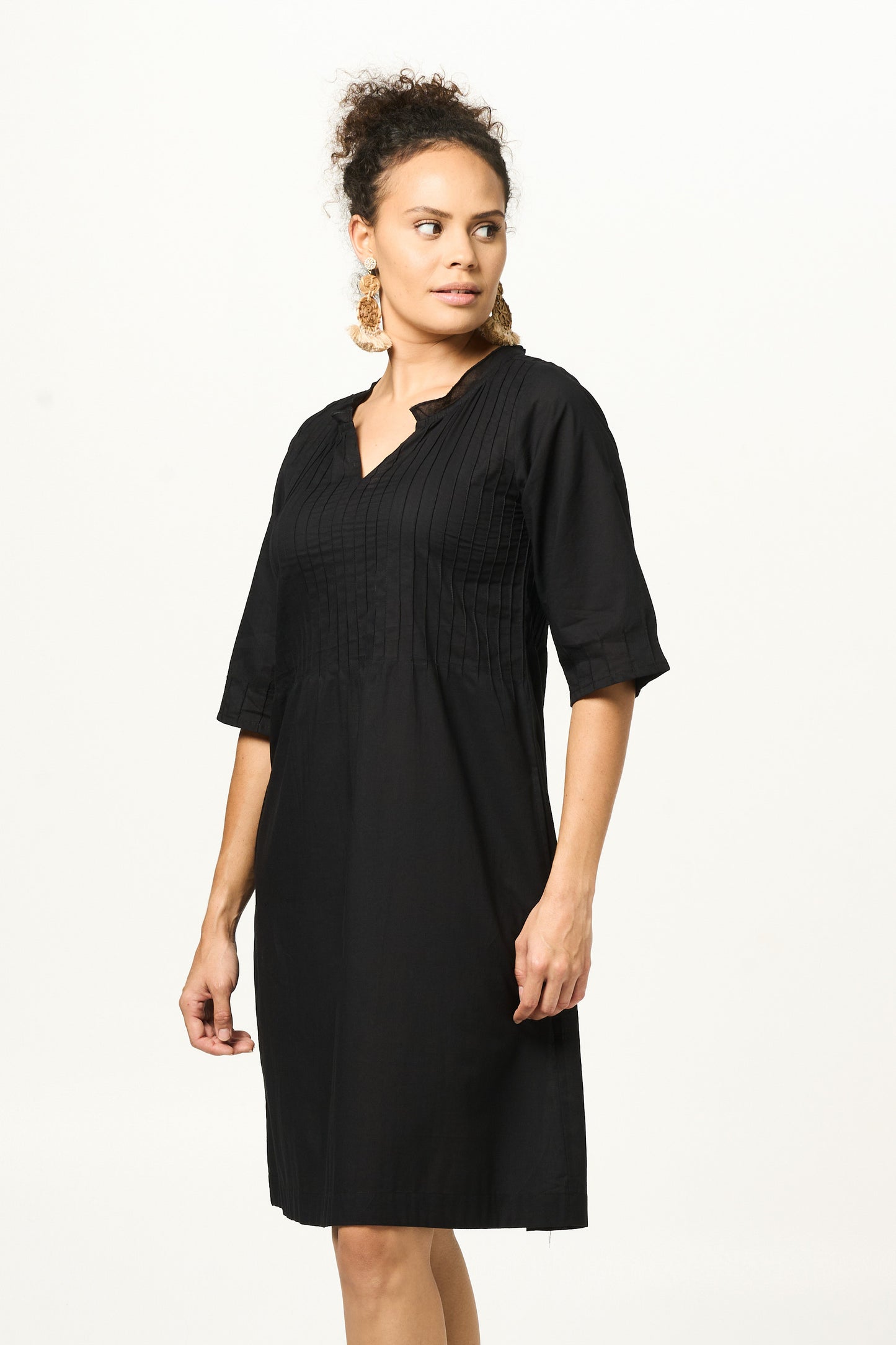 Dress Fleur -  Black Cotton