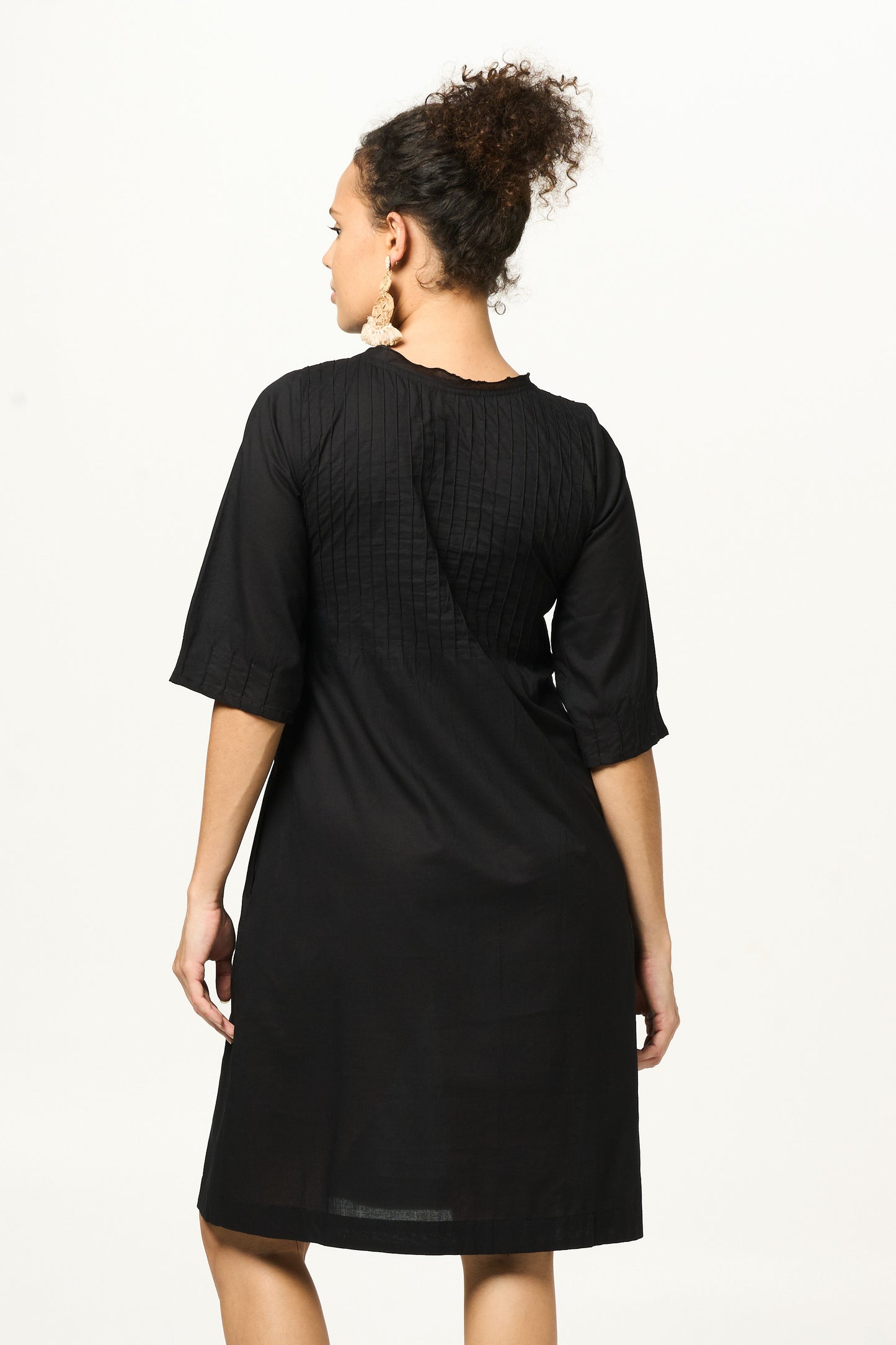 Dress Fleur -  Black Cotton