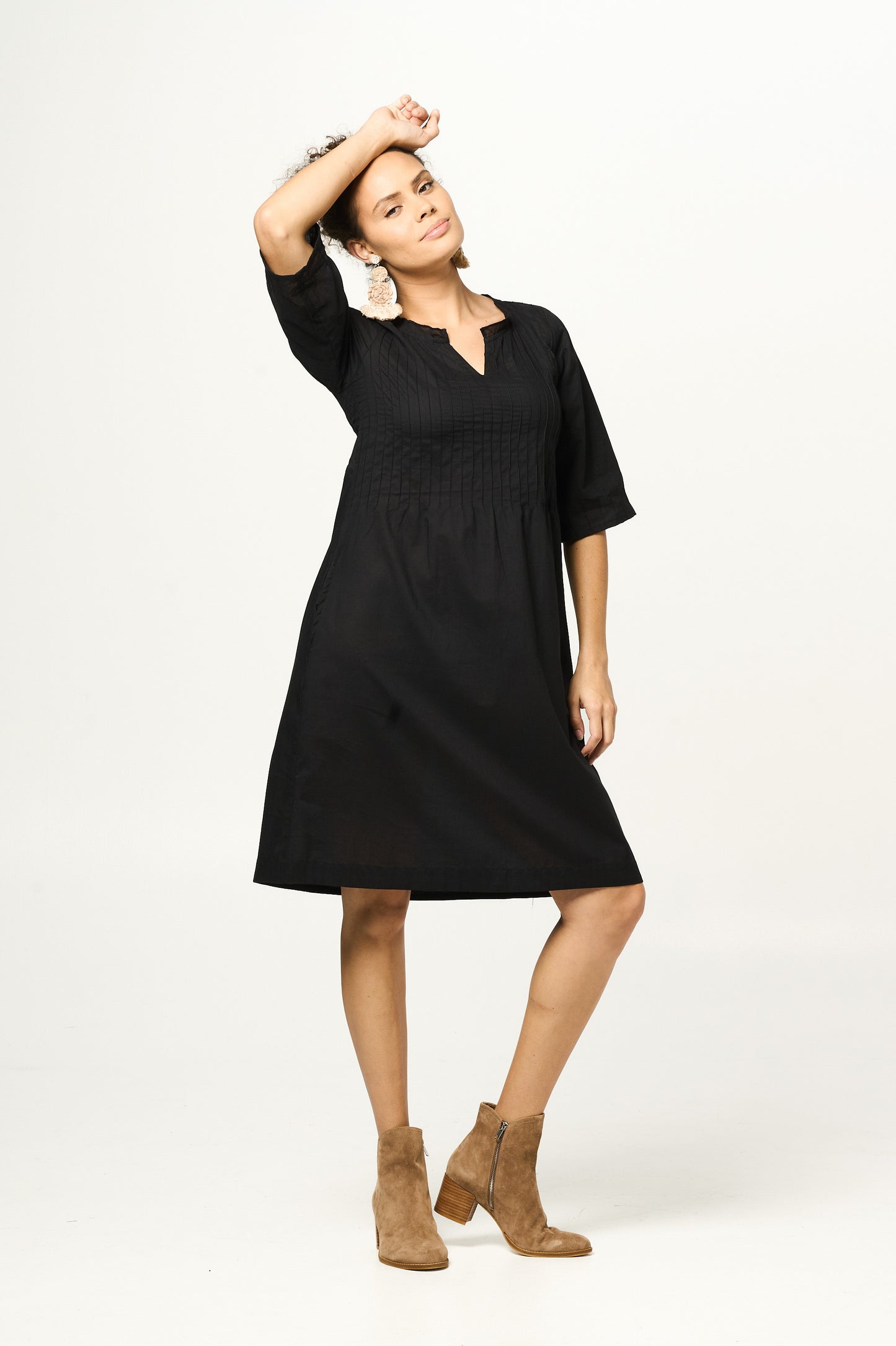 Dress Fleur -  Black Cotton