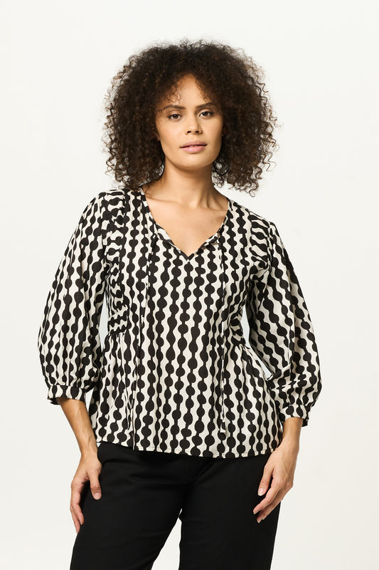 Top Arpana - Jewel Black Beauty Cotton