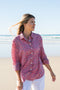 Top Clio Shirt - Laura Pink Flower Handblock