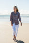 Top Clio Shirt - Laura Indigo Flower Handblock