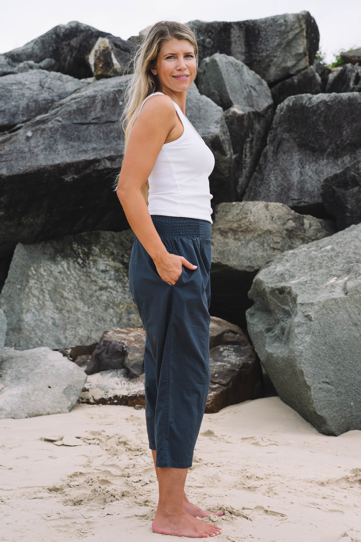 Pant Yoga - Indigo Cotton