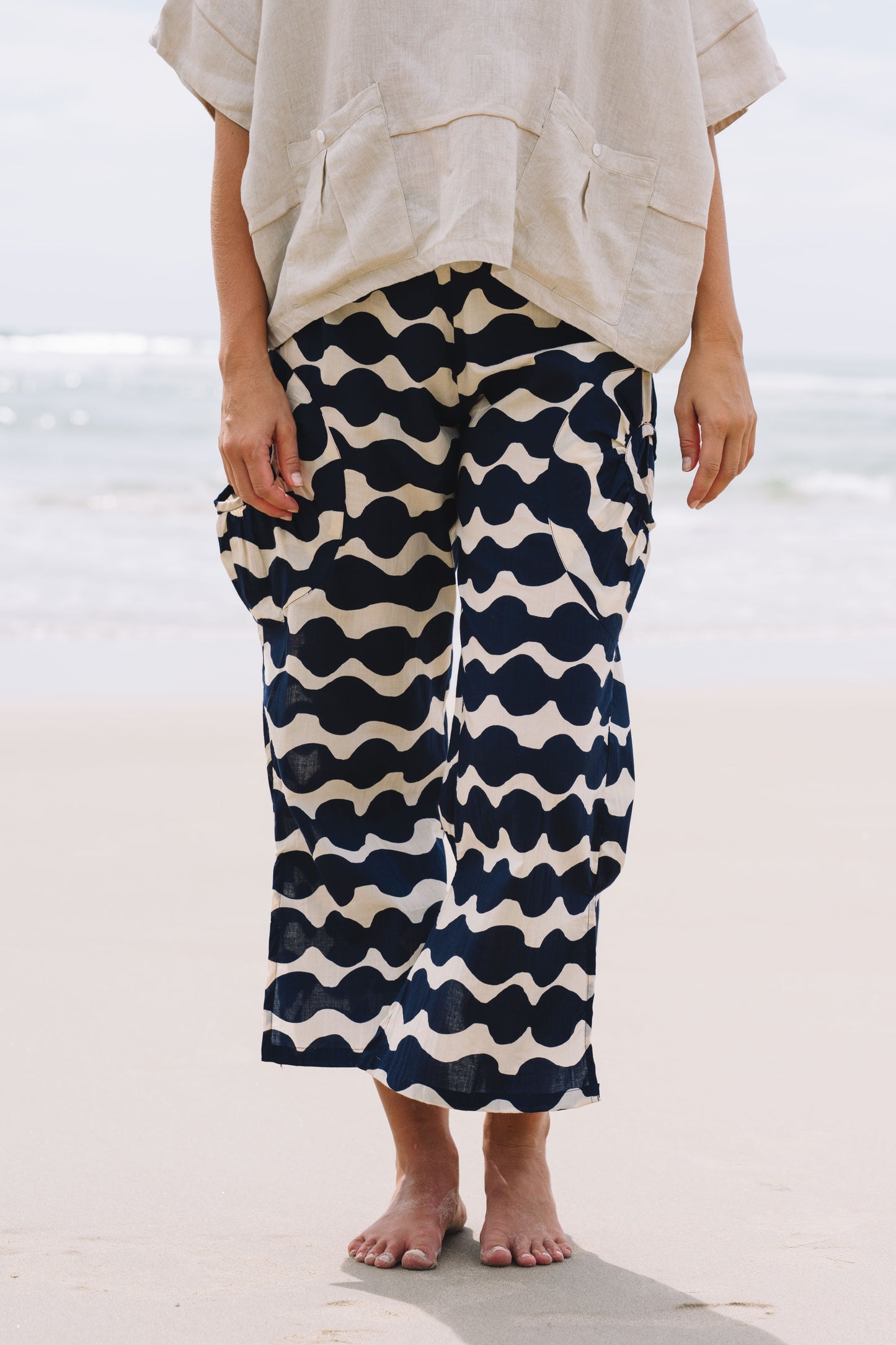 Pant Jaya ™ - Mala Navy and Ecru