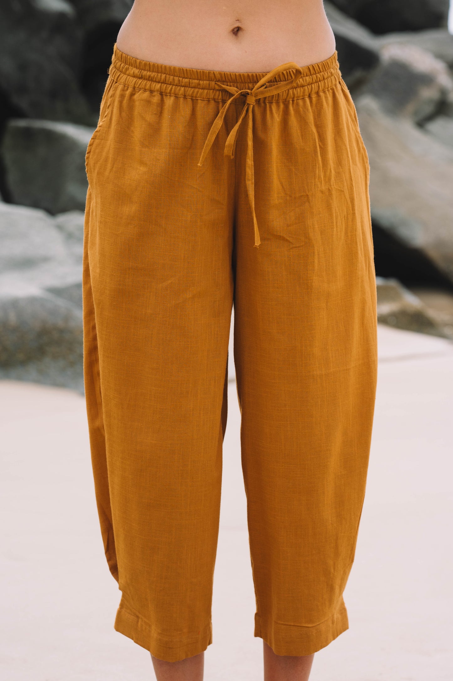 Pant Devi - Mustard Cotton Slub