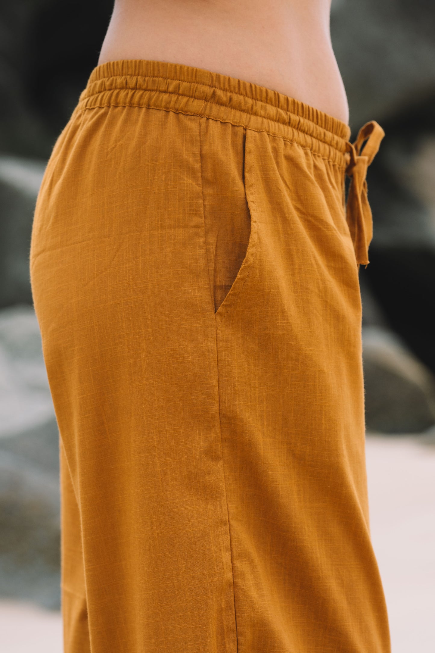 Pant Devi - Mustard Cotton Slub