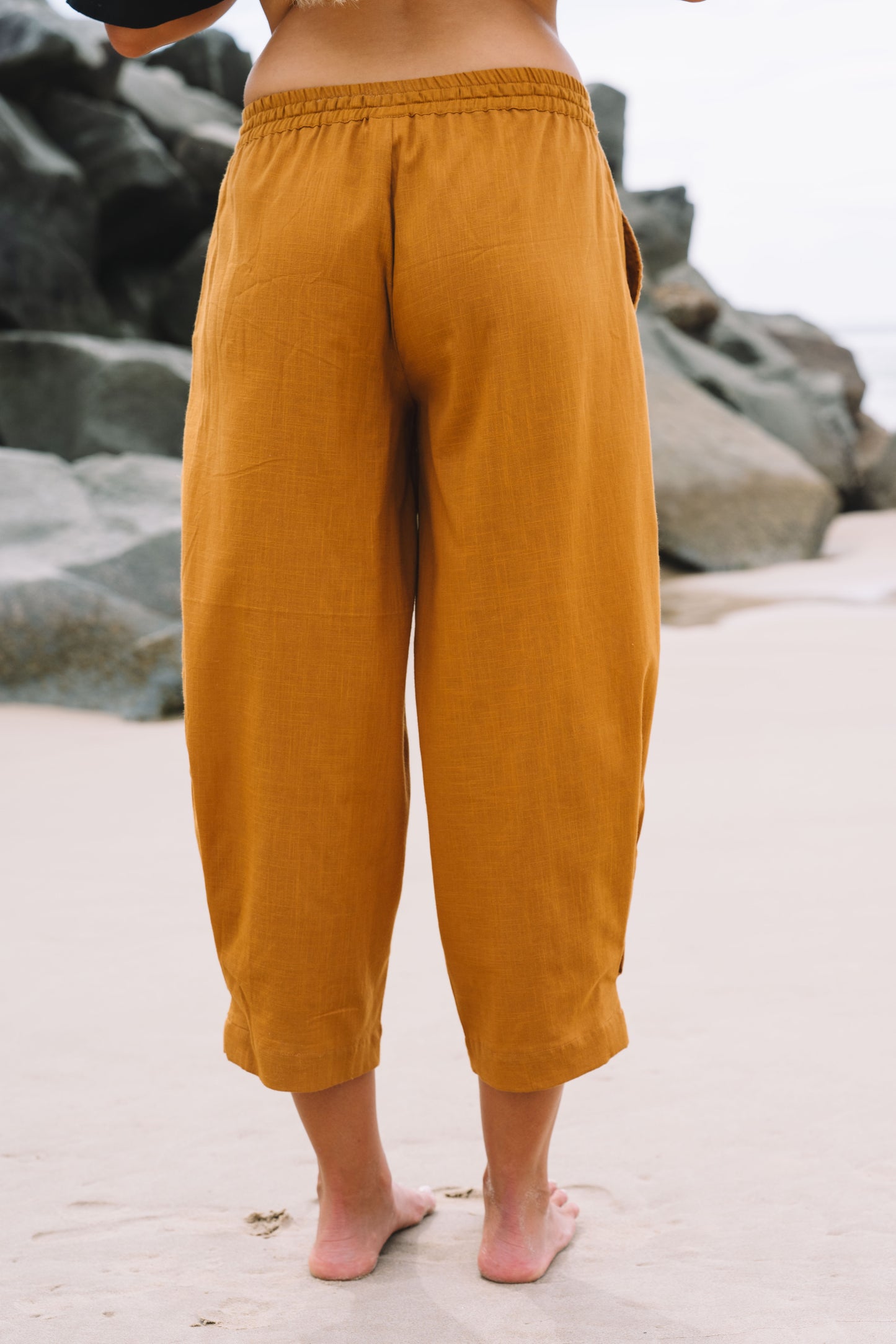 Pant Devi - Mustard Cotton Slub