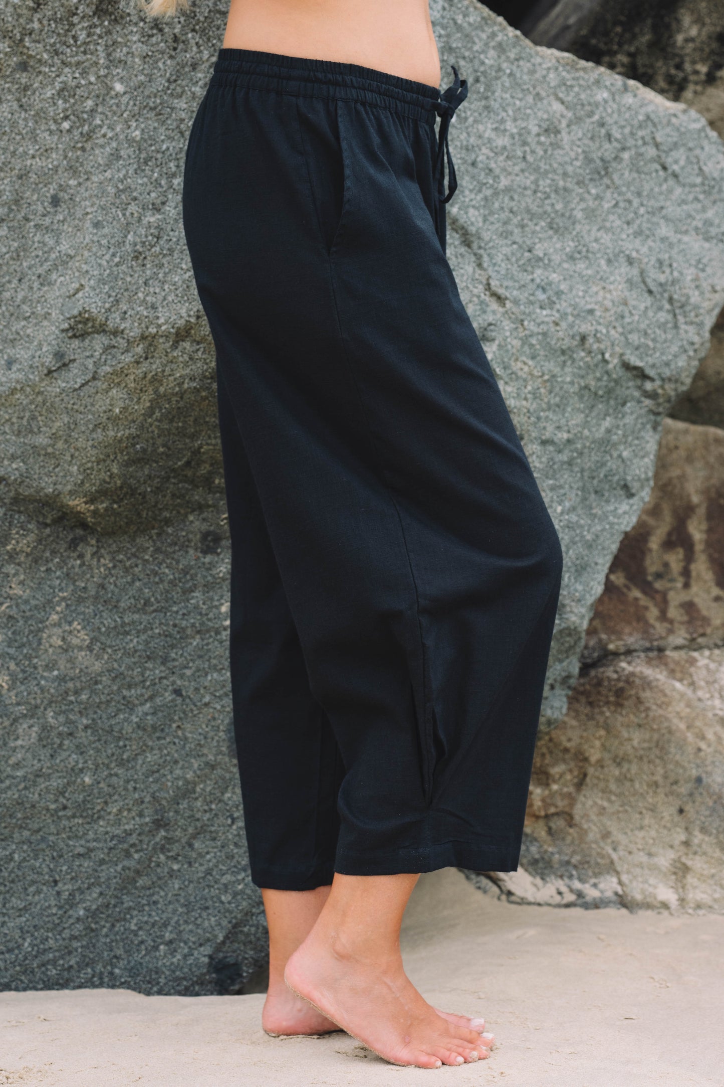 Pant Devi - Jet Black - Cotton Slub