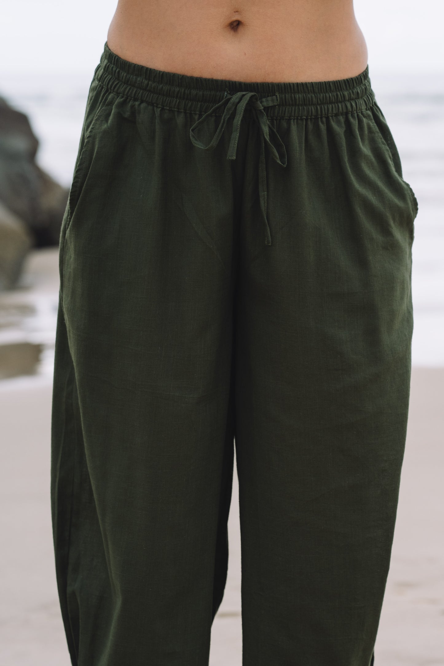 Pant Devi - Deep Olive - Cotton Slub