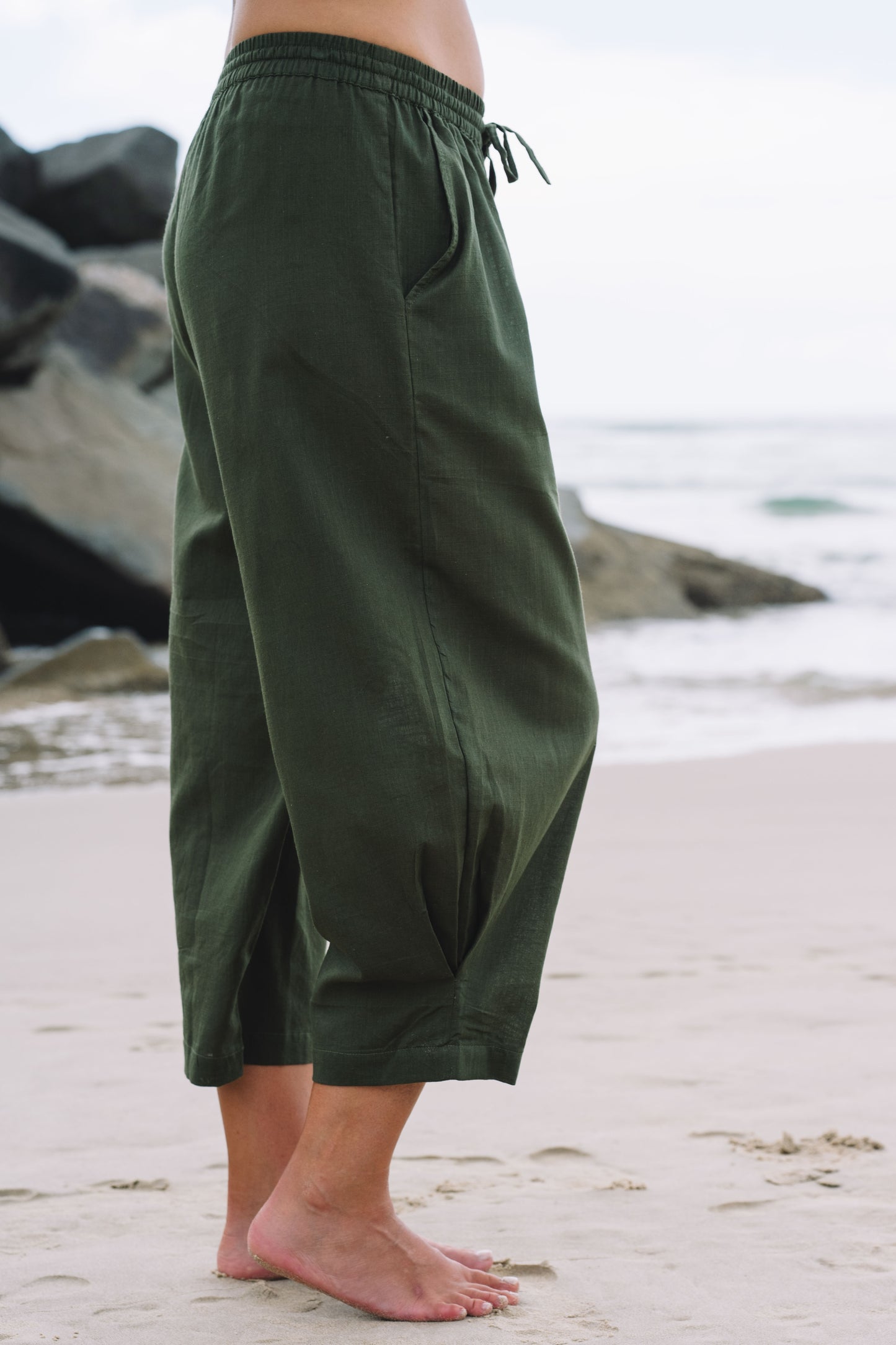 Pant Devi - Deep Olive - Cotton Slub