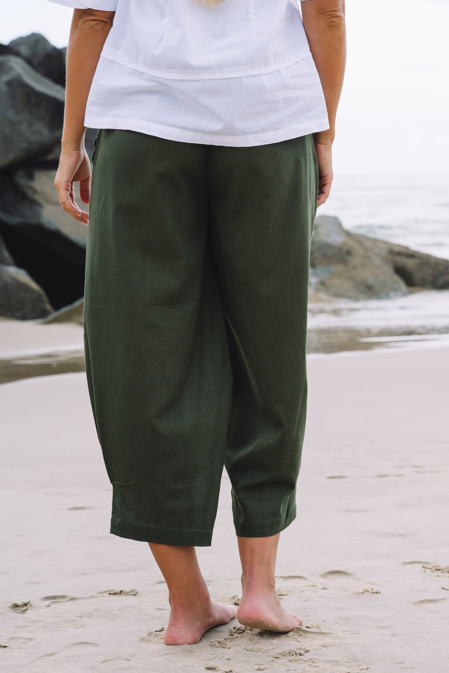 Pant Devi - Deep Olive - Cotton Slub