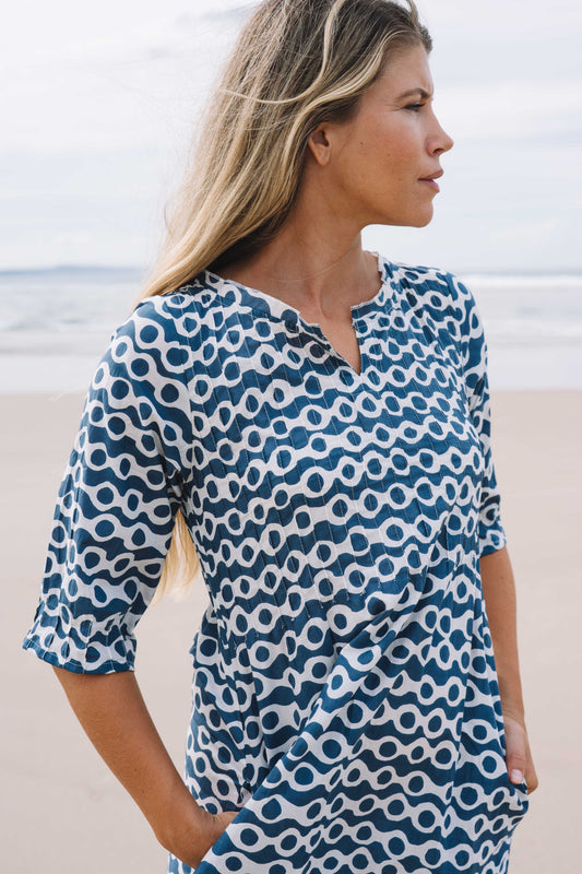 Dress Fleur - Anouk Blue Cotton