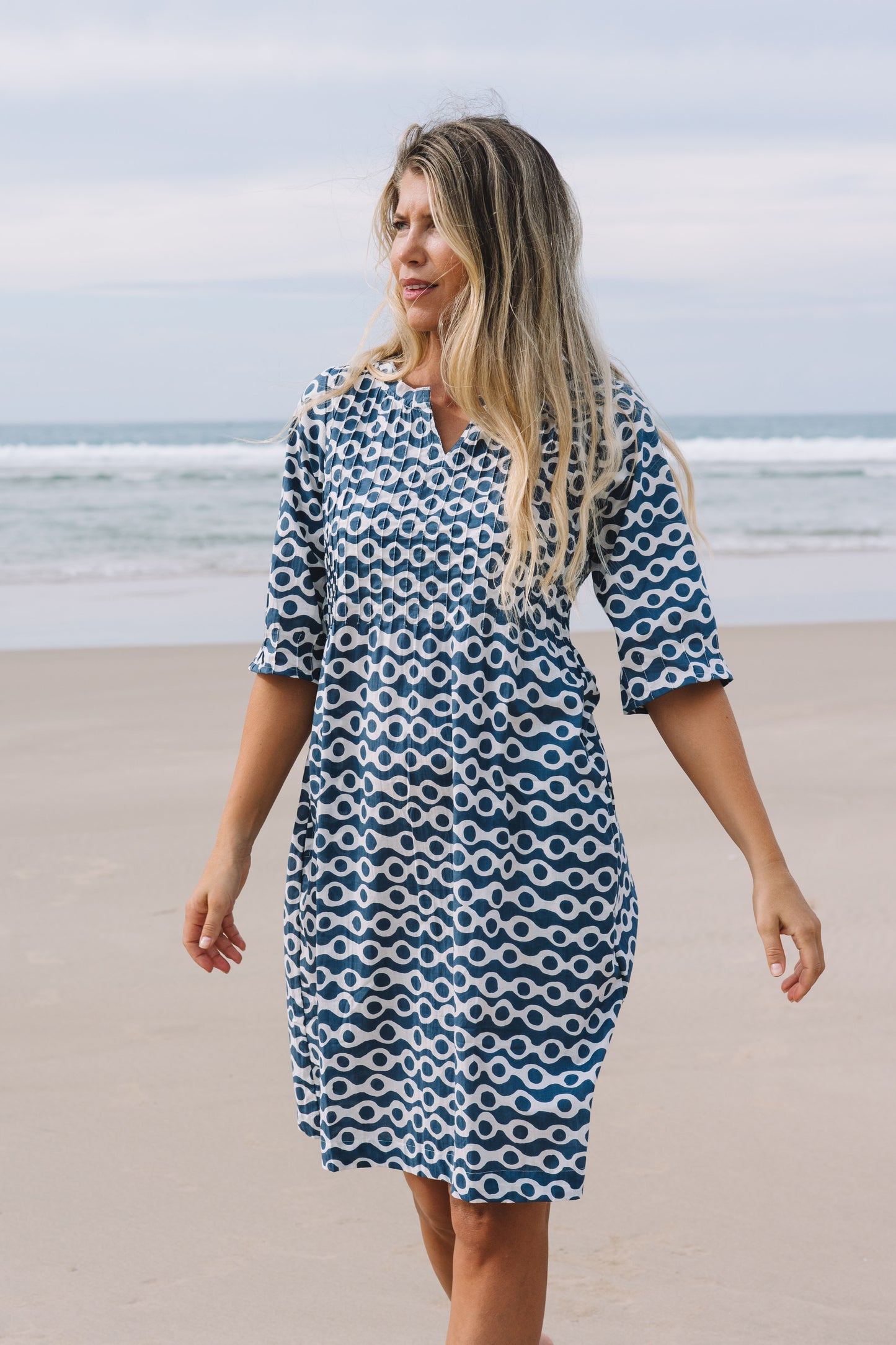 Dress Fleur - Anouk Blue Cotton