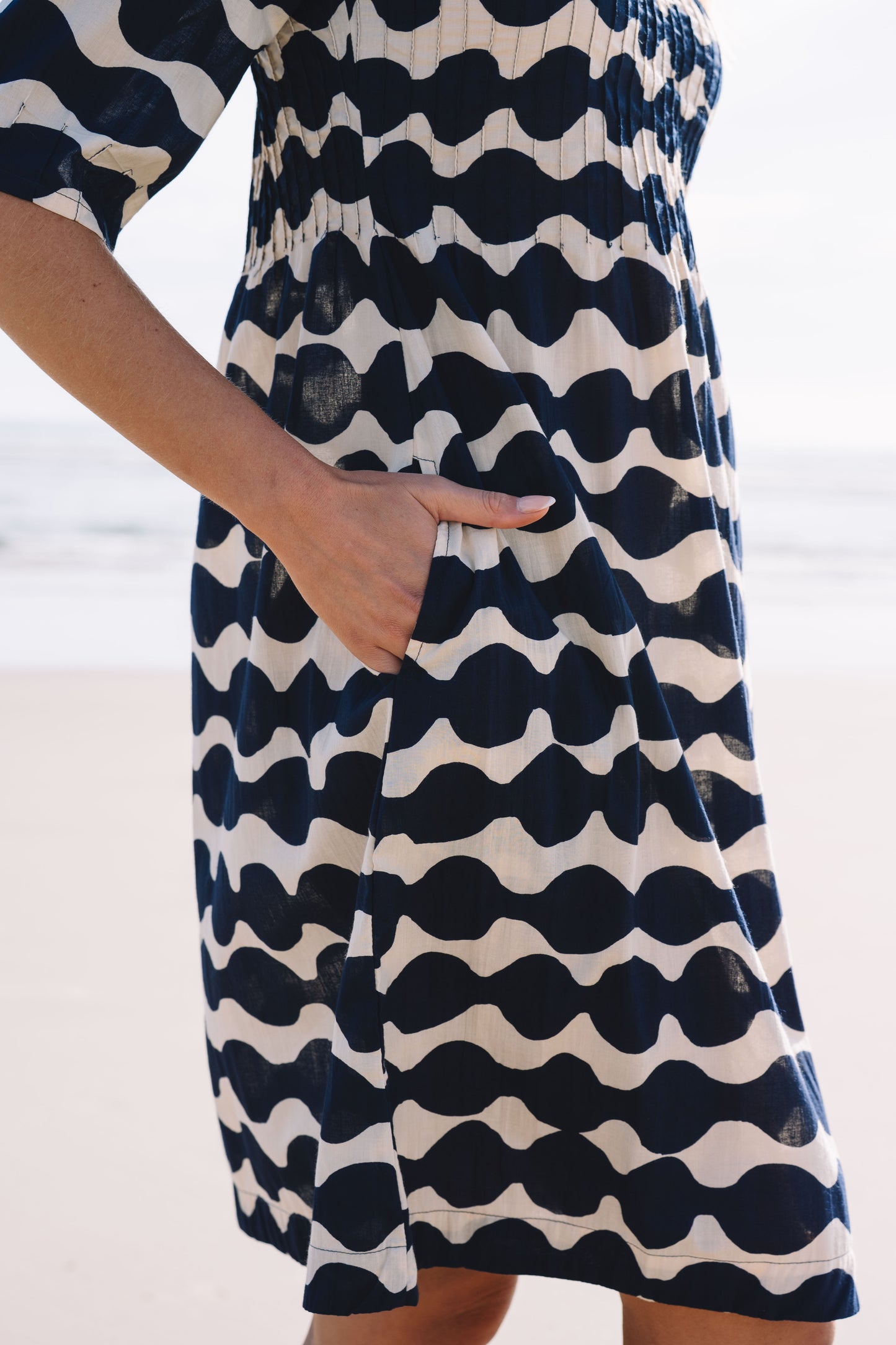 Dress Fleur - Mala Navy and Ecru