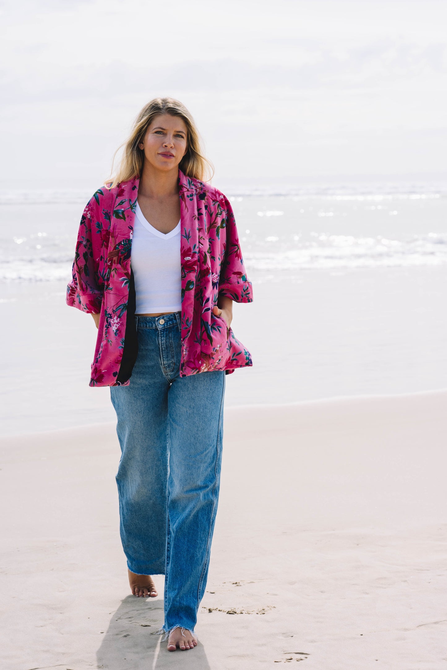 The Velvet Statement Jacket - Bird of Paradise Pink