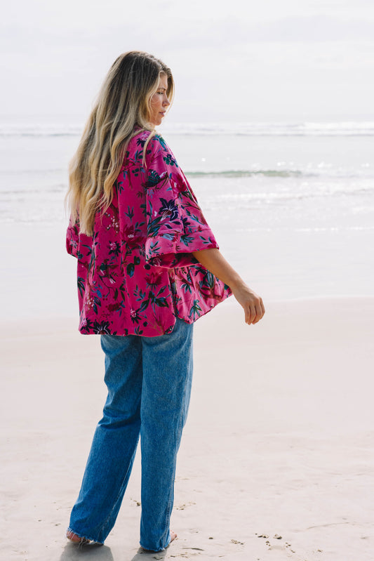 The Velvet Statement Jacket - Bird of Paradise Pink