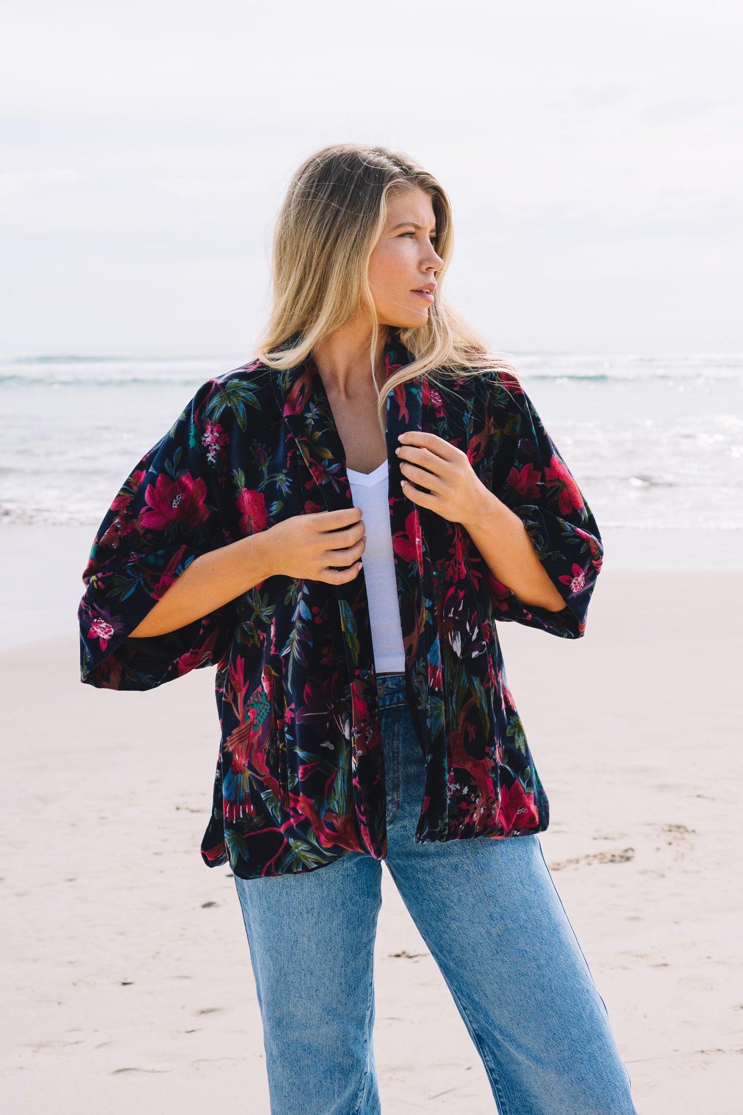 The Velvet Statement Jacket - Bird Of Paradise Midnight Blue