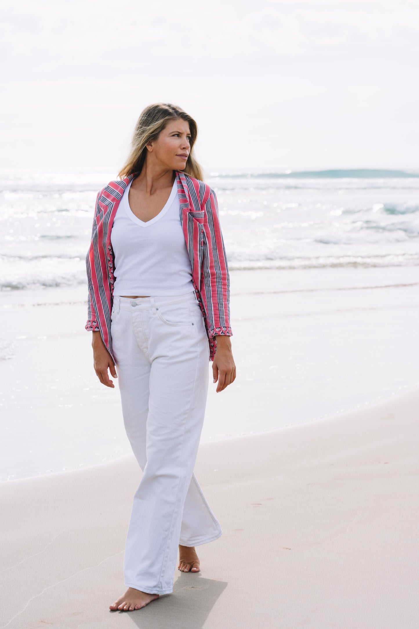 Jacket - Reversible Hand Block Jacket - Rose
