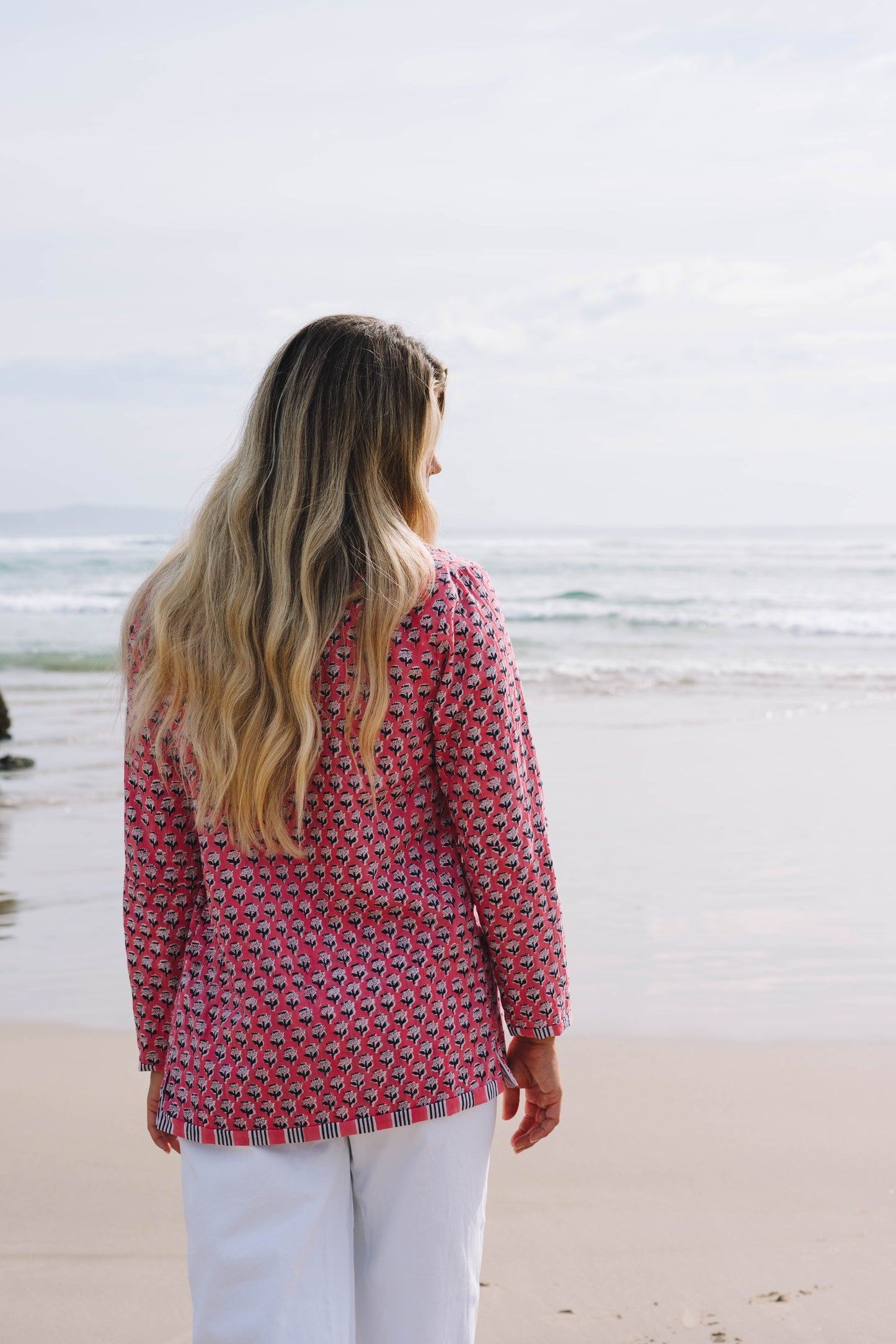 Jacket - Reversible Hand Block Jacket - Rose