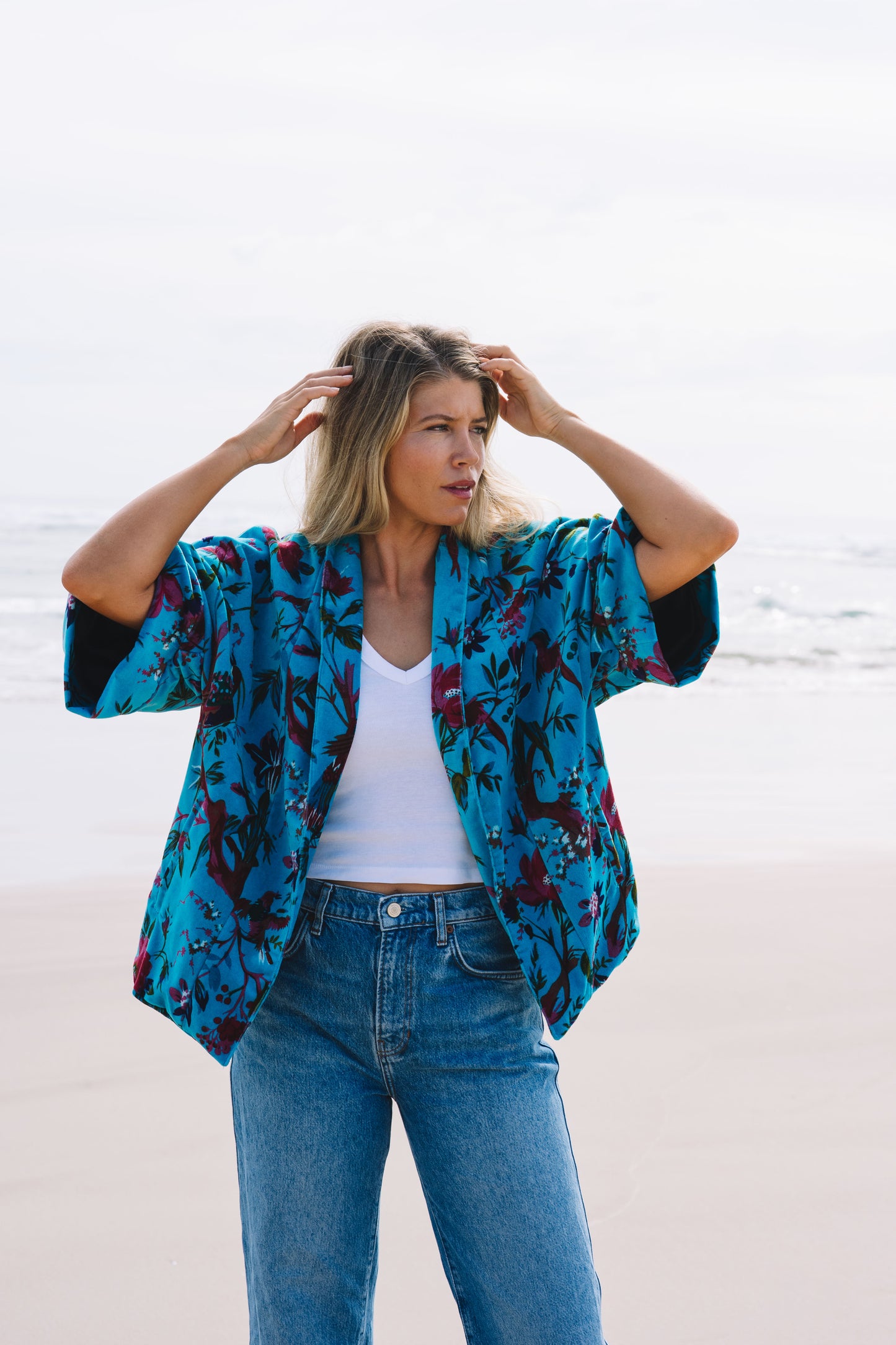 The Velvet Statement Jacket - Bird of Paradise Turquoise