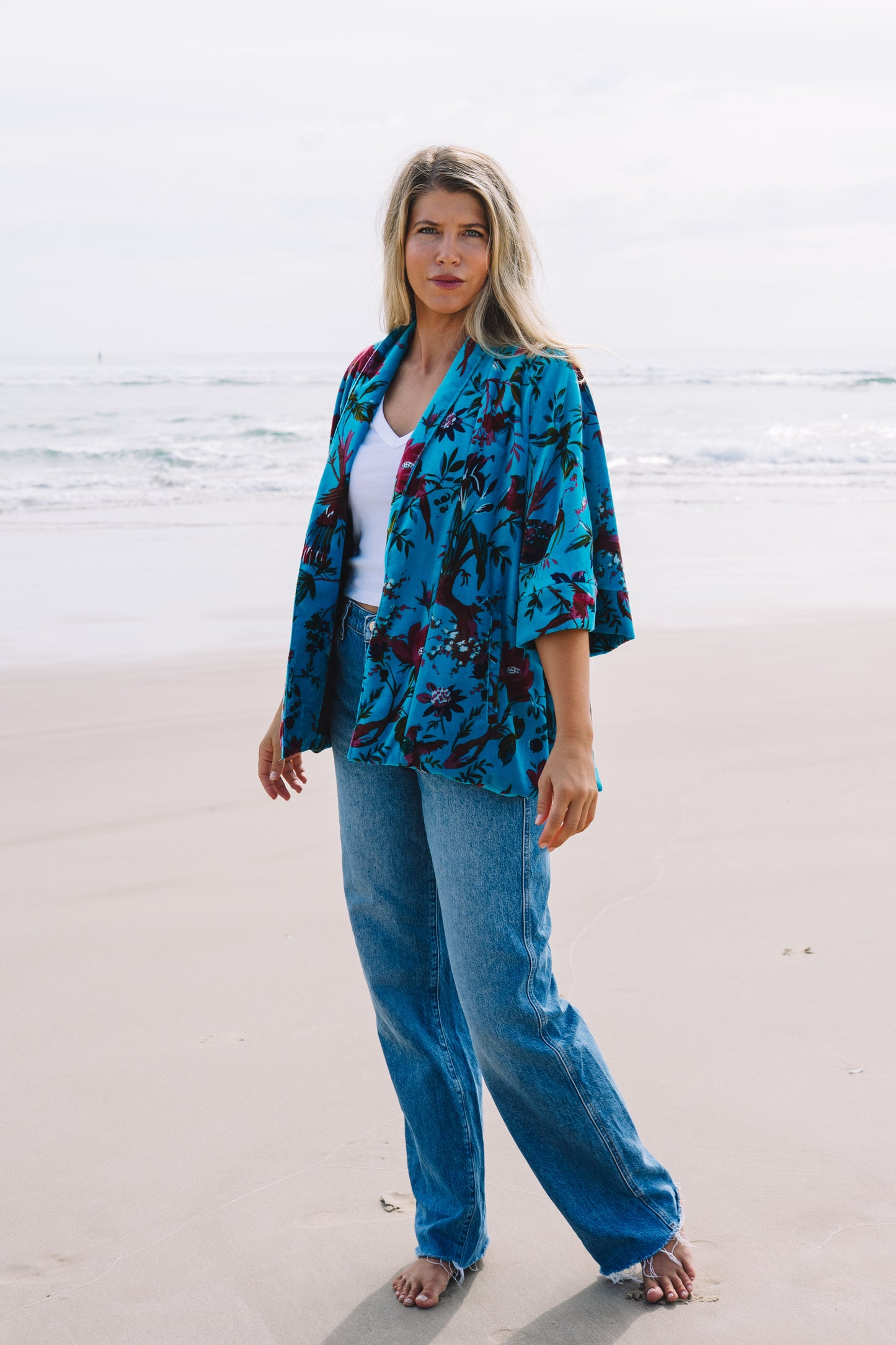 The Velvet Statement Jacket - Bird of Paradise Turquoise