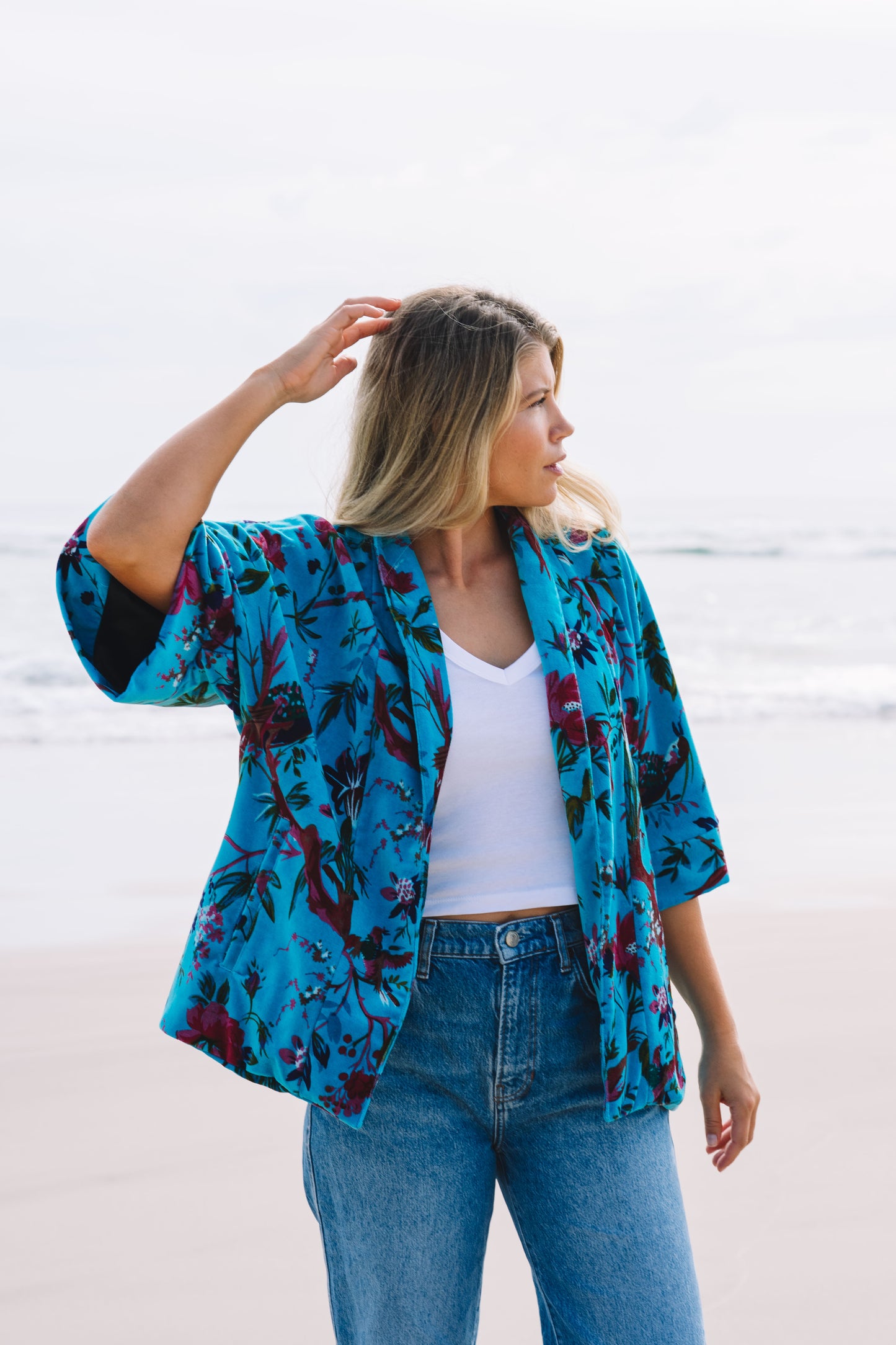 The Velvet Statement Jacket - Bird of Paradise Turquoise