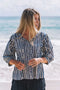 Top Arpana - Hand Painted Stripe Navy Ecru
