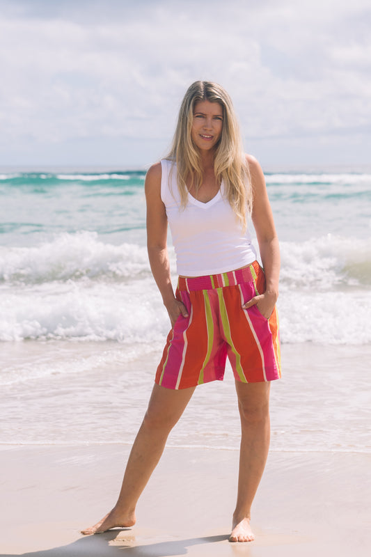 Pant Solana Short - Drift Stripe Cotton