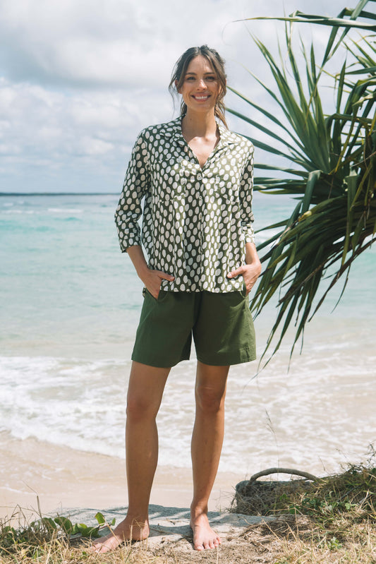 Pant Solana Short - Verdant Green Cotton