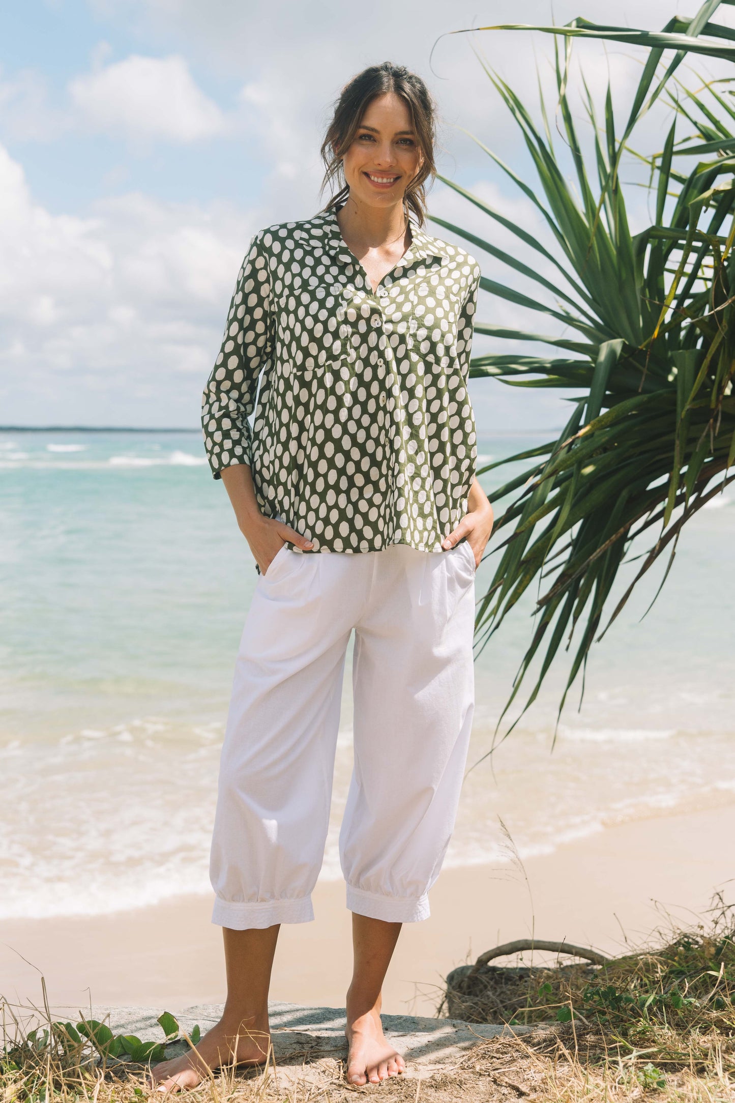 Pant Taj White Cotton